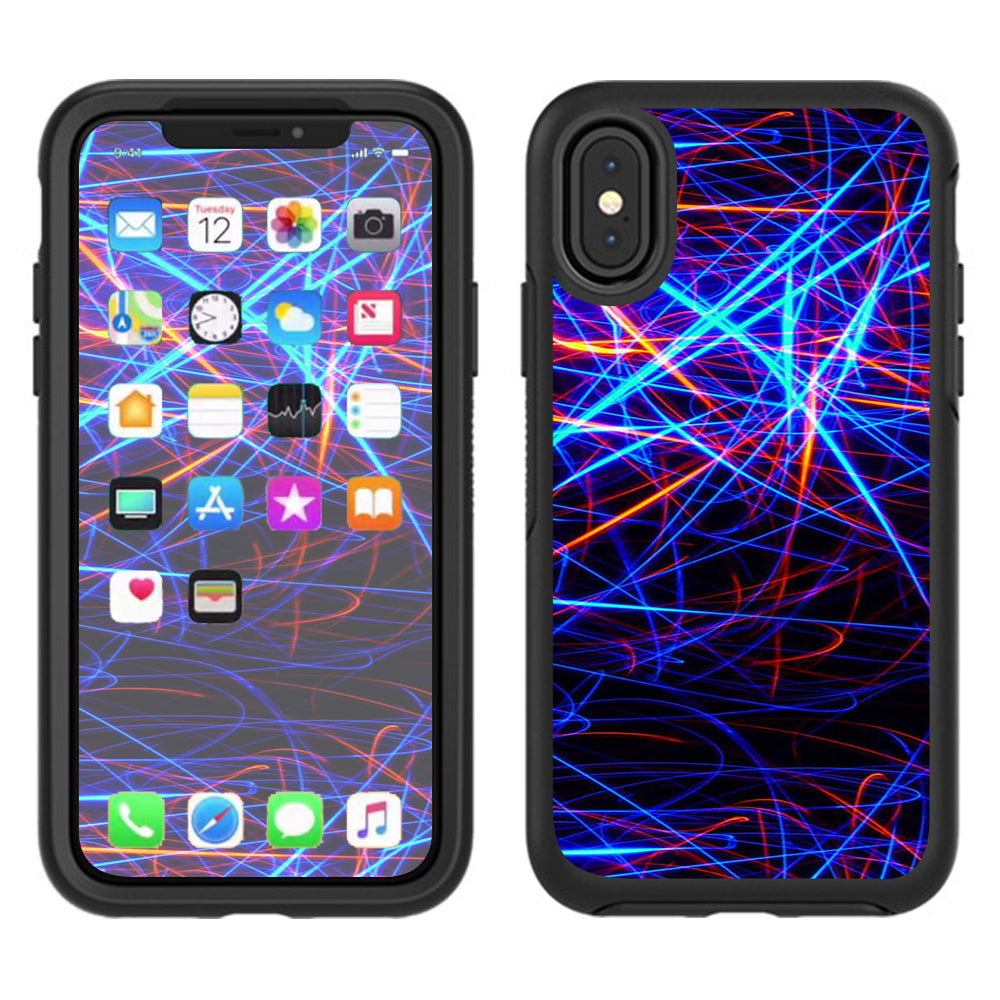  Lasers Neon Laser Beams Otterbox Defender Apple iPhone X Skin