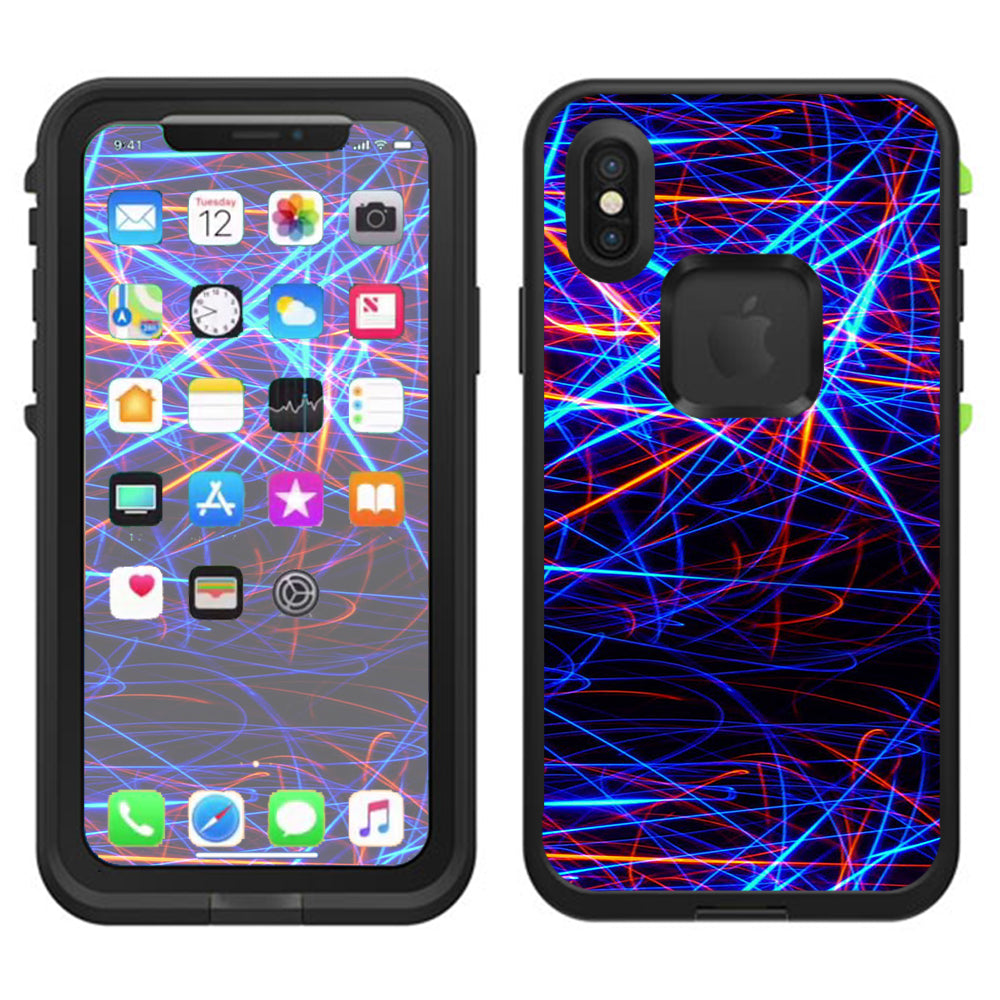  Lasers Neon Laser Beams Lifeproof Fre Case iPhone X Skin