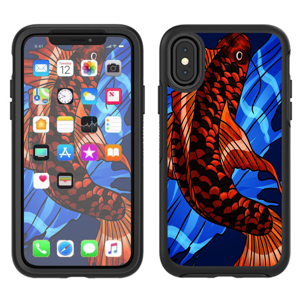  Koi Fish Traditional Otterbox Defender Apple iPhone X Skin