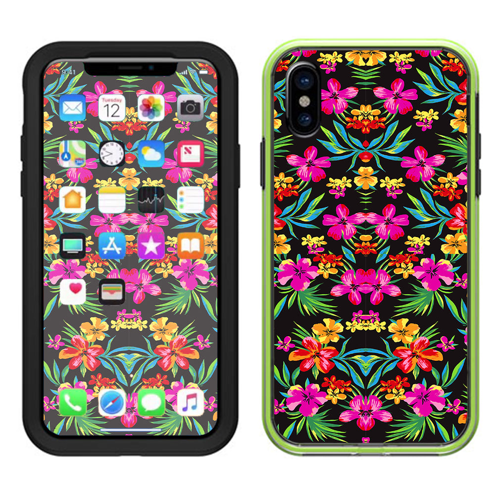  Tropical Flowers, Hawaii Lifeproof Slam Case iPhone X Skin