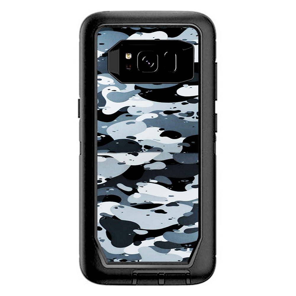  Grey Camouflage, Winter Camo Otterbox Defender Samsung Galaxy S8 Skin