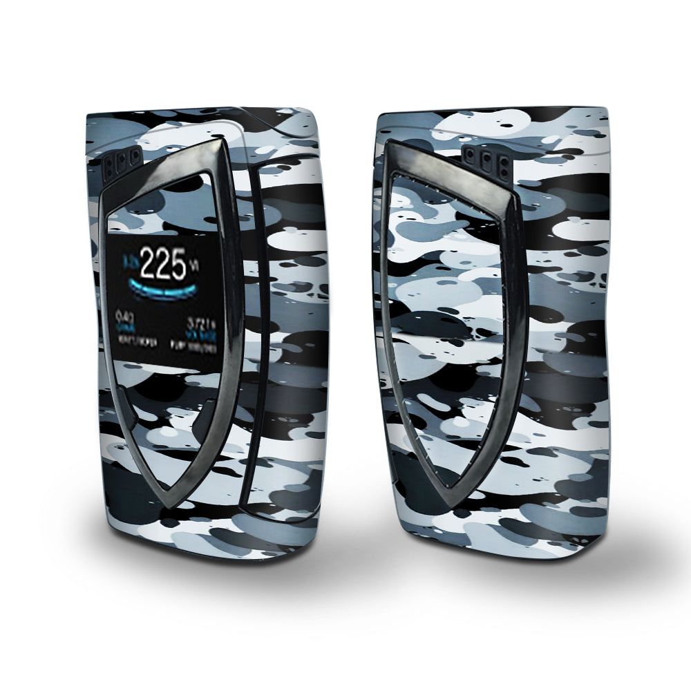 Skin Decal Vinyl Wrap for Smok Devilkin Kit 225w Vape (includes TFV12 Prince Tank Skins) skins cover / Grey Camouflage, Winter Camo