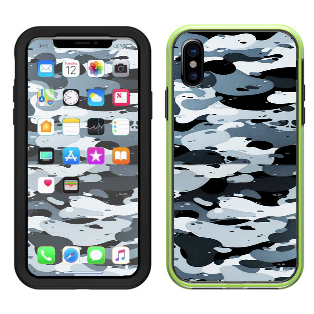  Grey Camouflage, Winter Camo Lifeproof Slam Case iPhone X Skin