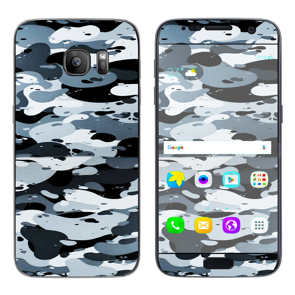  Grey Camouflage, Winter Camo Samsung Galaxy S7 Skin