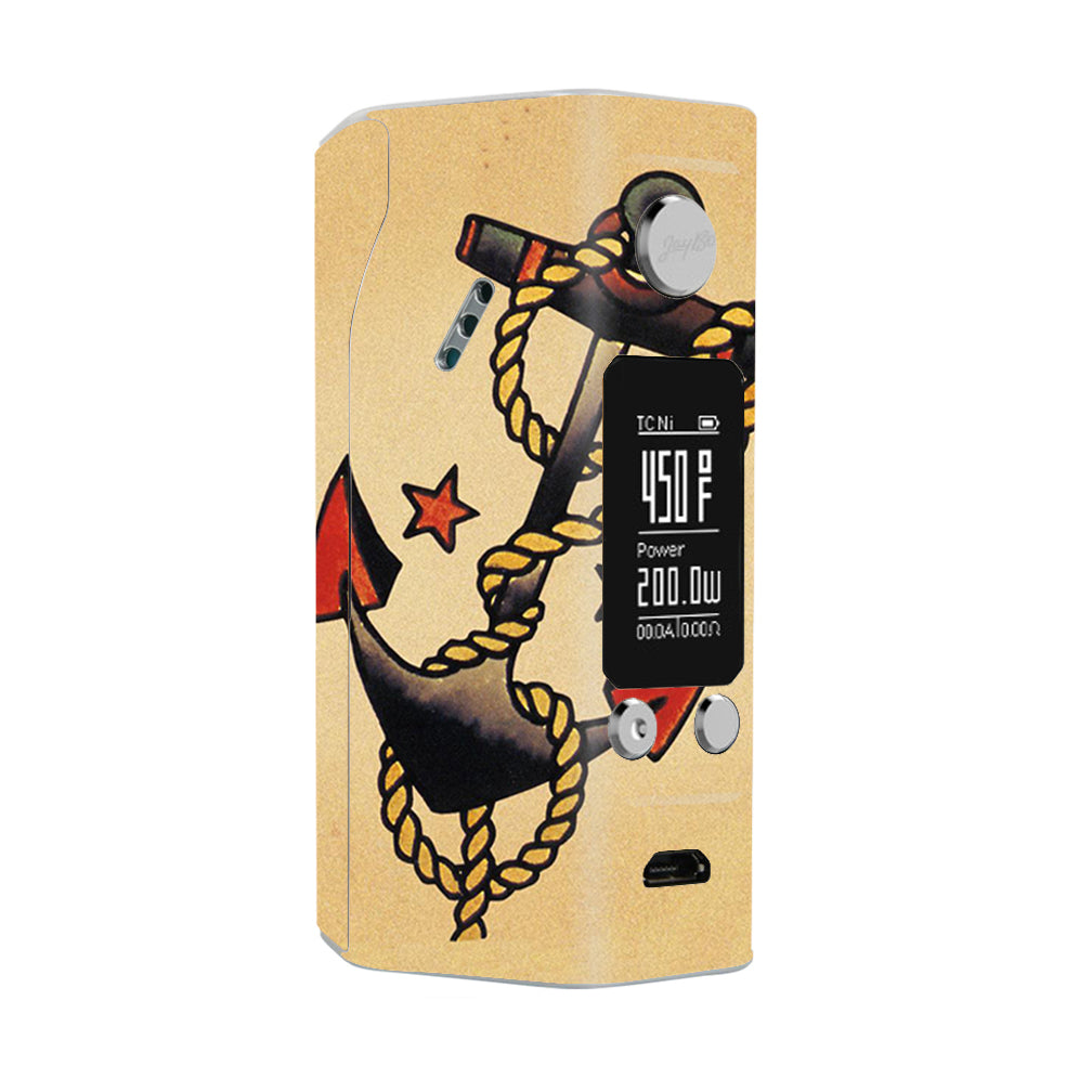  Tattoo Anchor, Traditional Art Wismec Reuleaux RX200S Skin