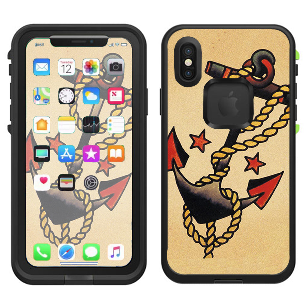  Tattoo Anchor, Traditional Art Lifeproof Fre Case iPhone X Skin