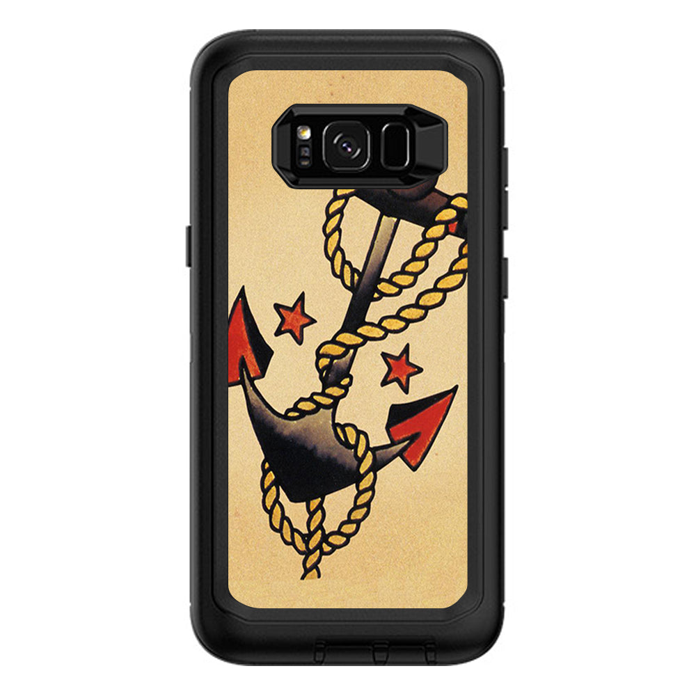  Tattoo Anchor, Traditional Art Otterbox Defender Samsung Galaxy S8 Plus Skin