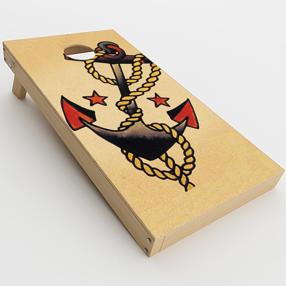  Tattoo Anchor, Traditional Art Cornhole Game Boards  Skin