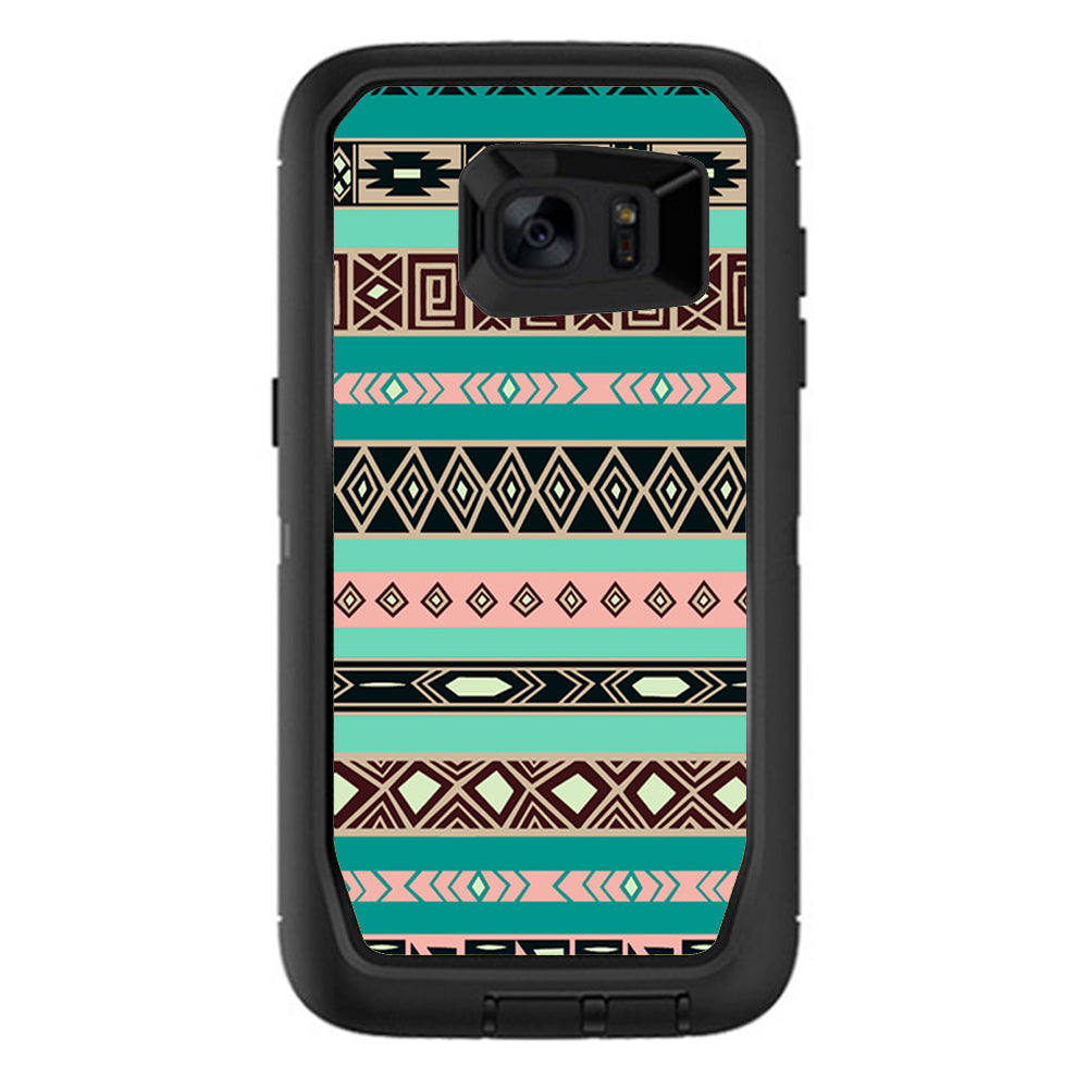  Aztec Turquoise Otterbox Defender Samsung Galaxy S7 Edge Skin