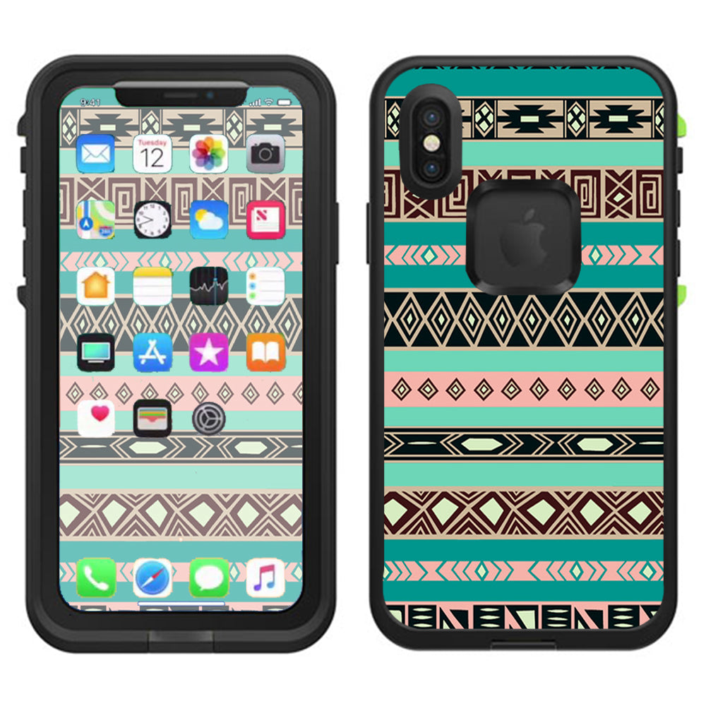  Aztec Turquoise Lifeproof Fre Case iPhone X Skin