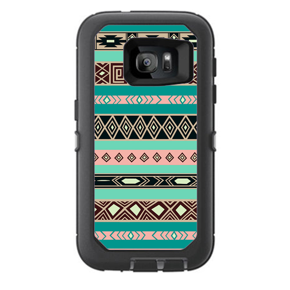  Aztec Turquoise Otterbox Defender Samsung Galaxy S7 Skin