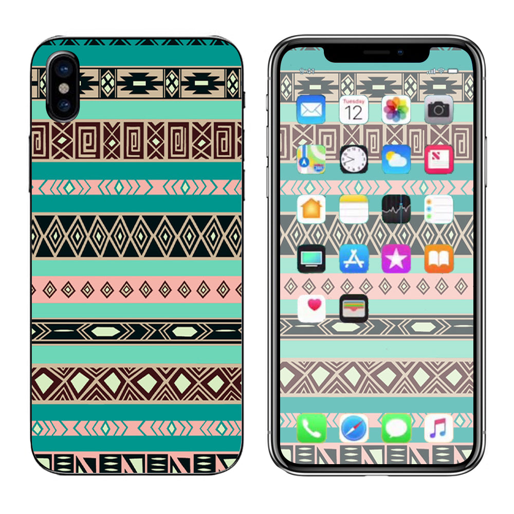  Aztec Turquoise Apple iPhone X Skin