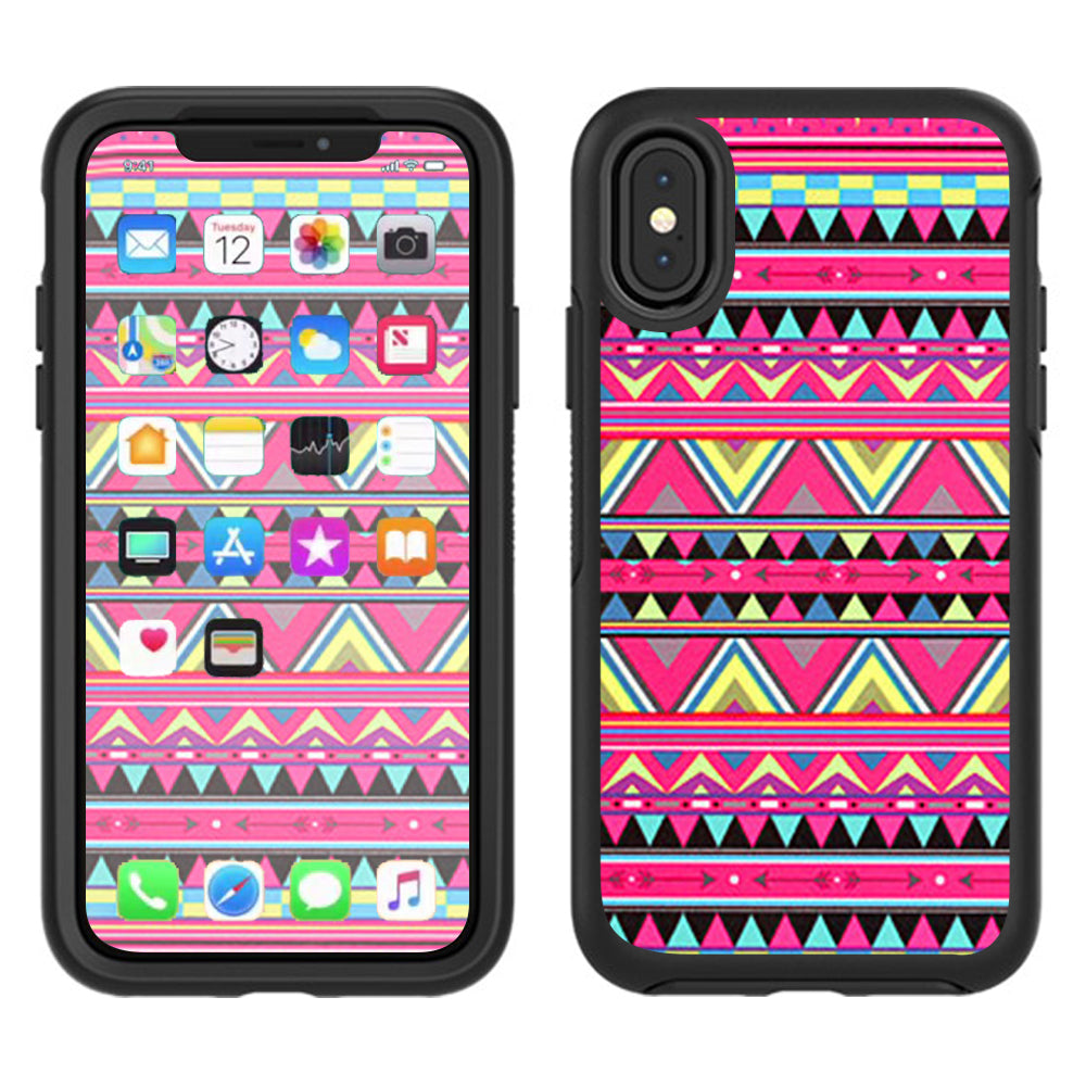  Aztec Pink Otterbox Defender Apple iPhone X Skin