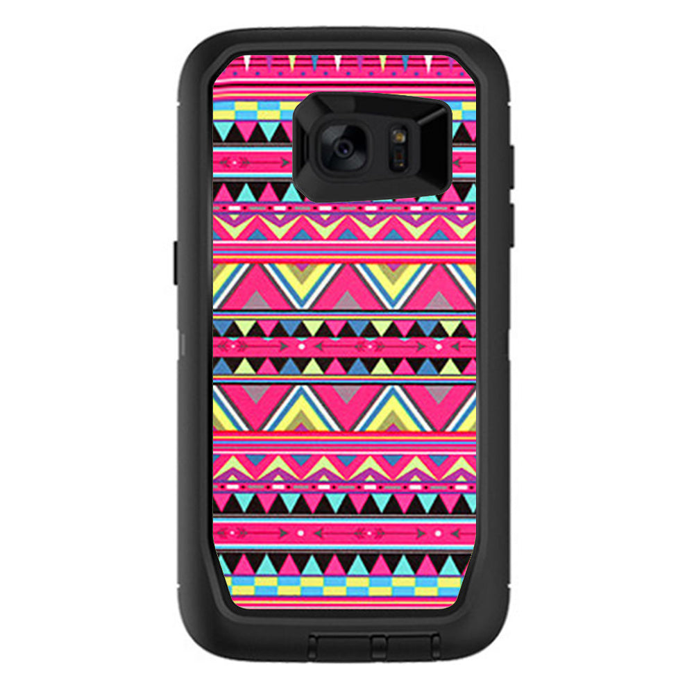  Aztec Pink Otterbox Defender Samsung Galaxy S7 Edge Skin