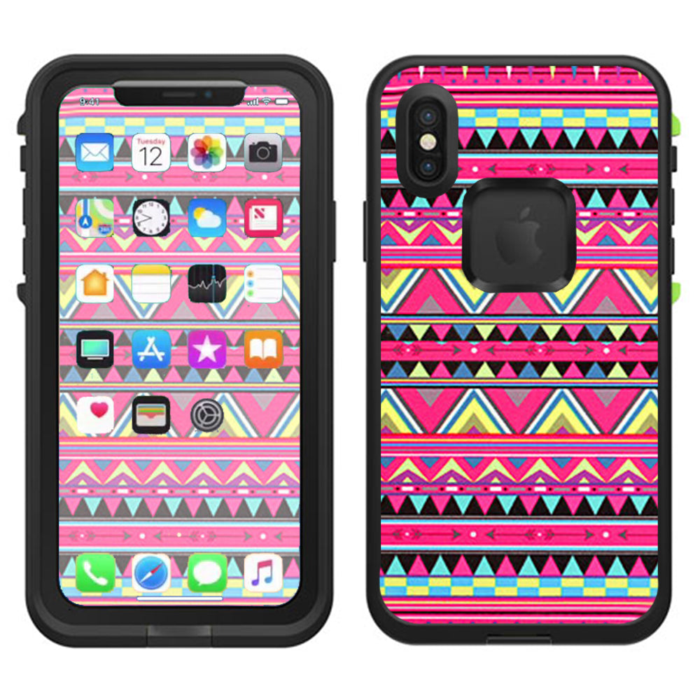  Aztec Pink Lifeproof Fre Case iPhone X Skin