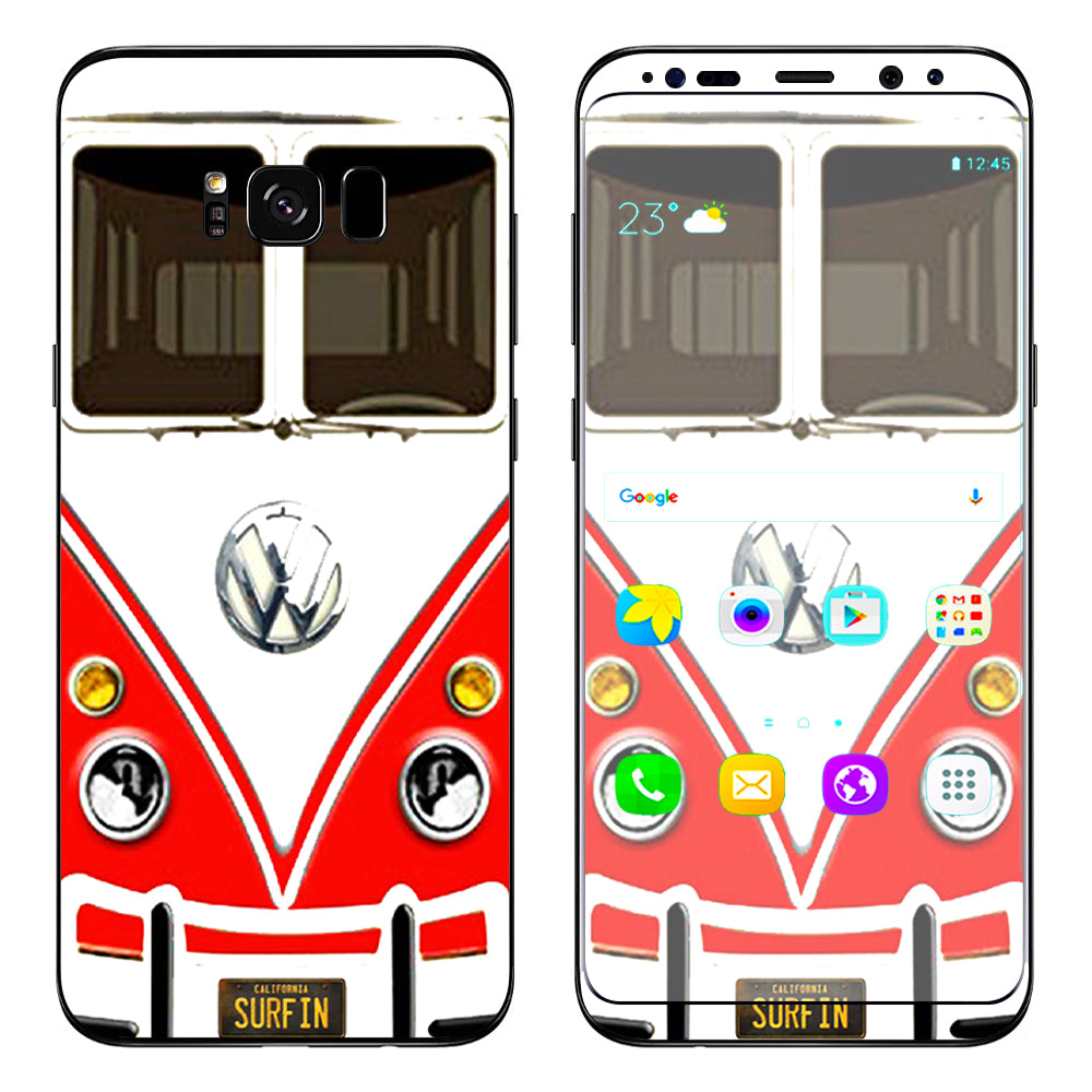  Vw Bus Red, Split Surfer Samsung Galaxy S8 Plus Skin