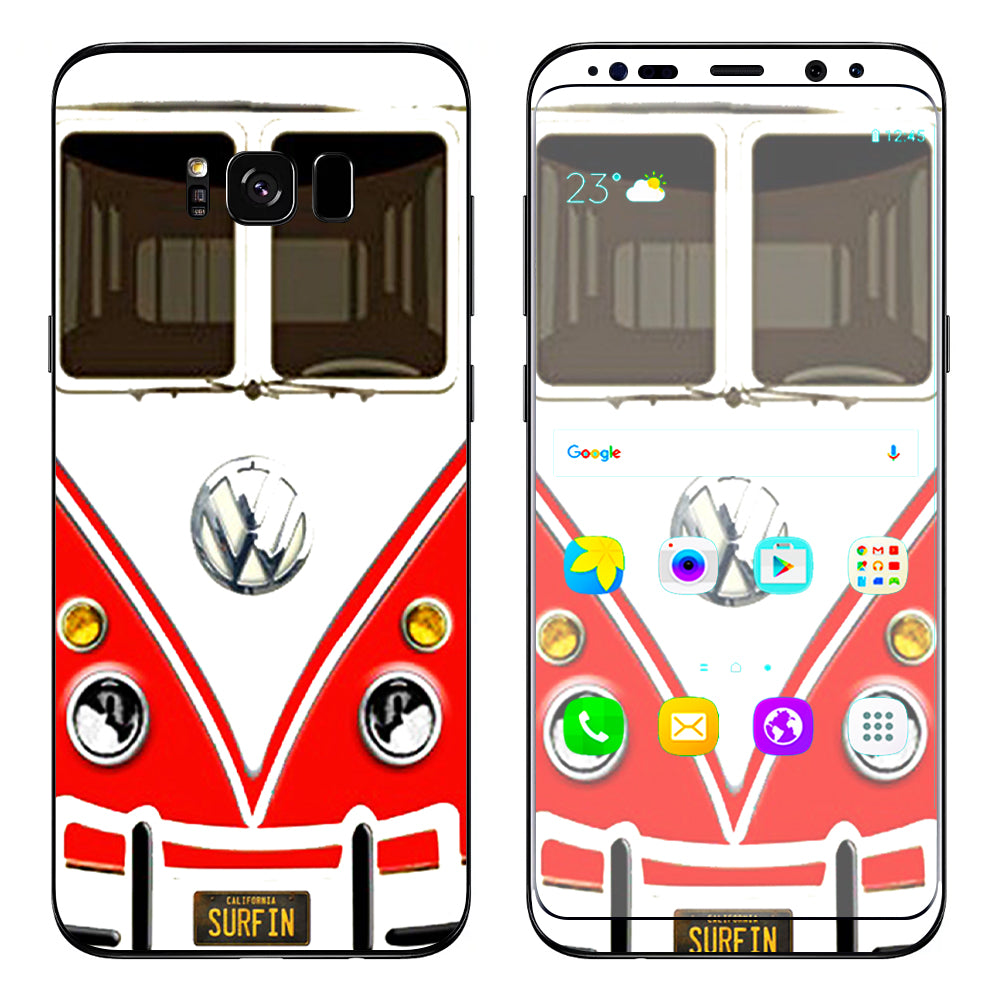  Vw Bus Red, Split Surfer Samsung Galaxy S8 Skin