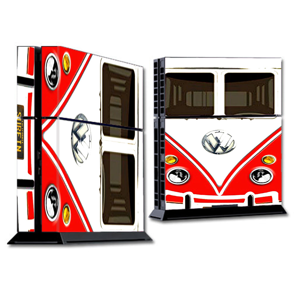  Vw Bus Red, Split Surfer Sony Playstation PS4 Skin