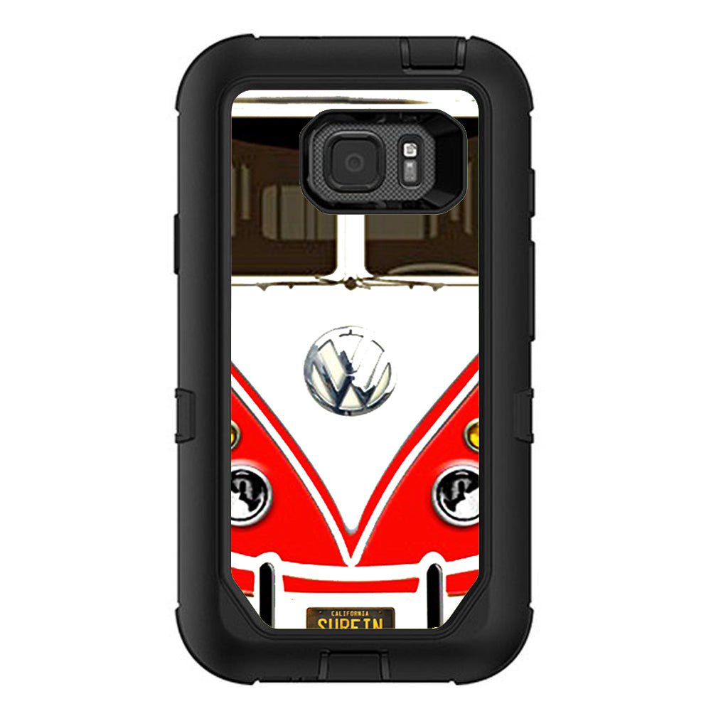  Vw Bus Red, Split Surfer Otterbox Defender Samsung Galaxy S7 Active Skin