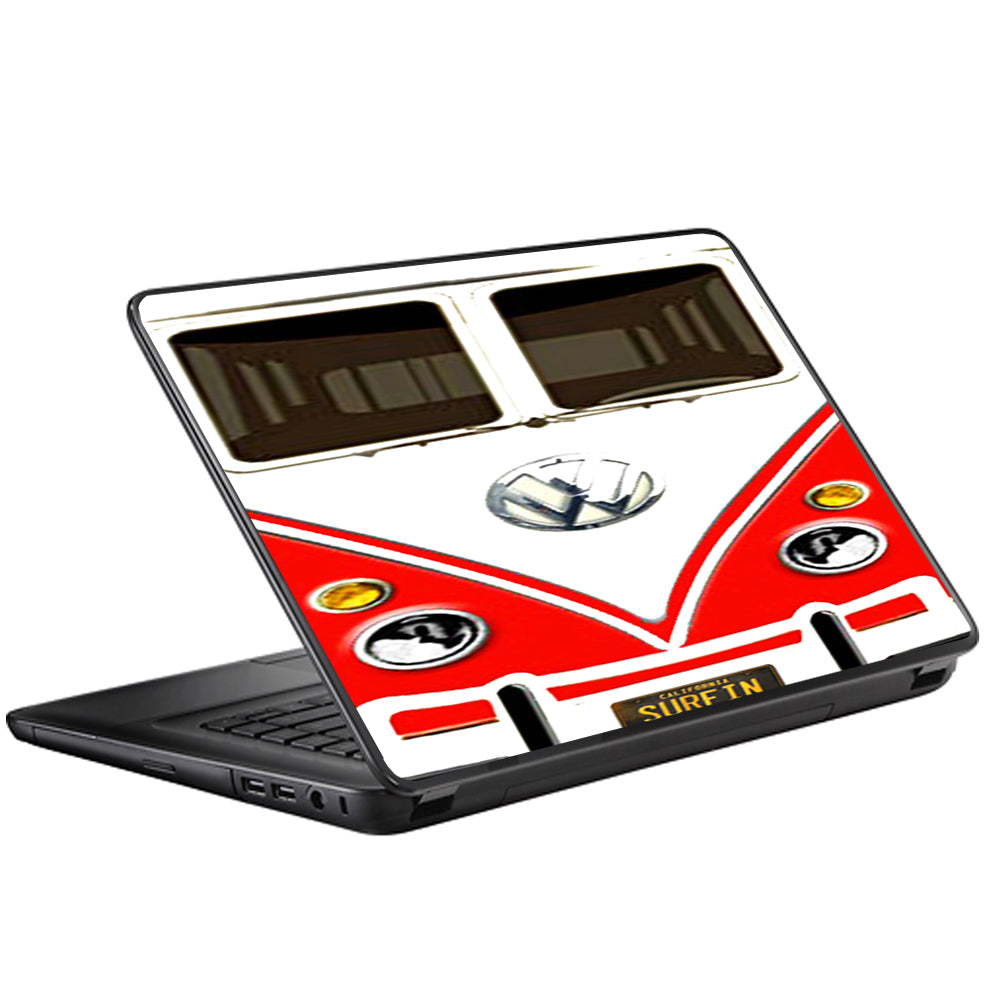  Vw Bus Red, Split Surfer Universal 13 to 16 inch wide laptop Skin