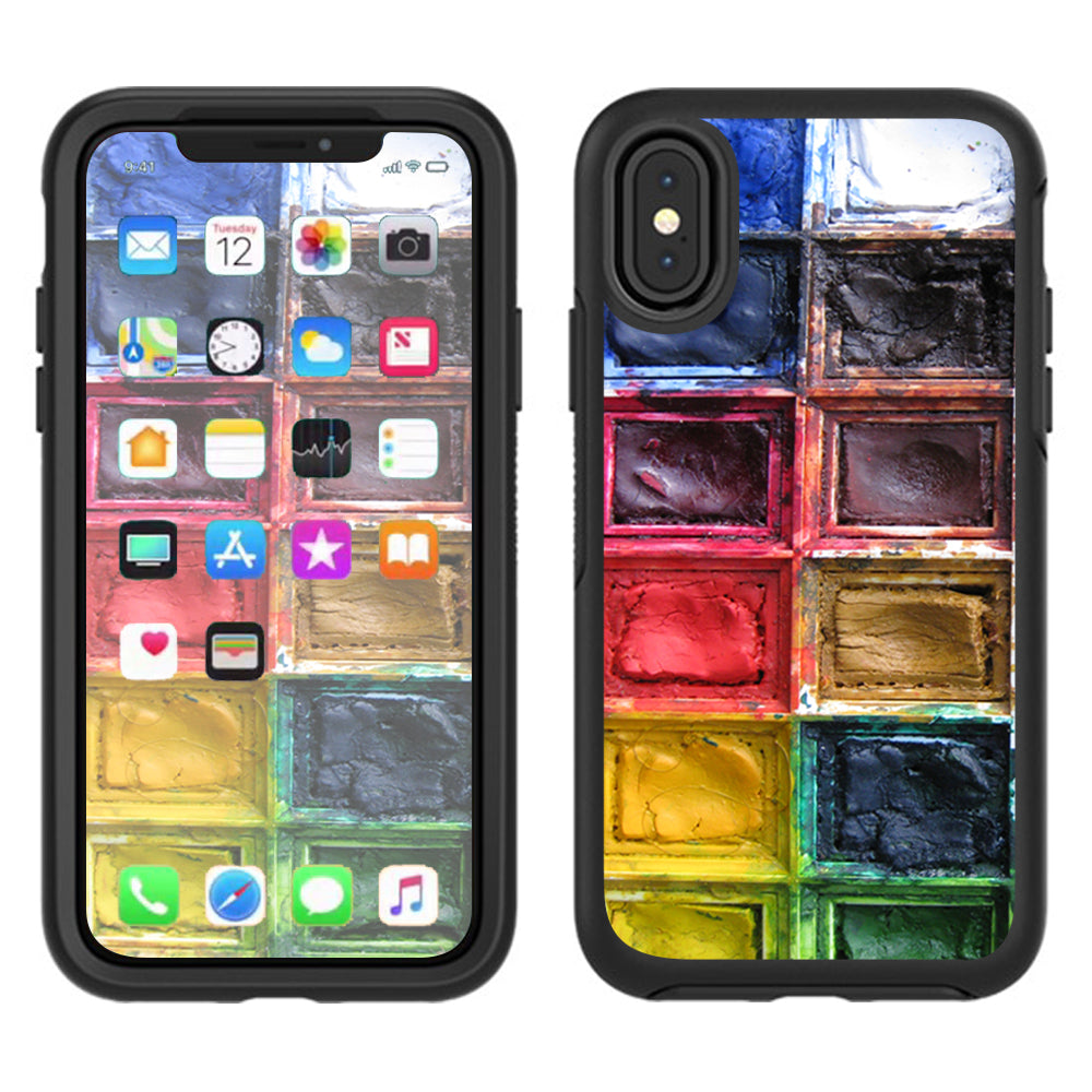  Watercolor Tray Artist Painter Otterbox Defender Apple iPhone X Skin