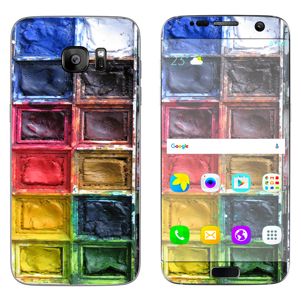  Watercolor Tray Artist Painter Samsung Galaxy S7 Edge Skin