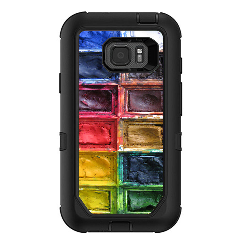  Watercolor Tray Artist Painter Otterbox Defender Samsung Galaxy S7 Active Skin