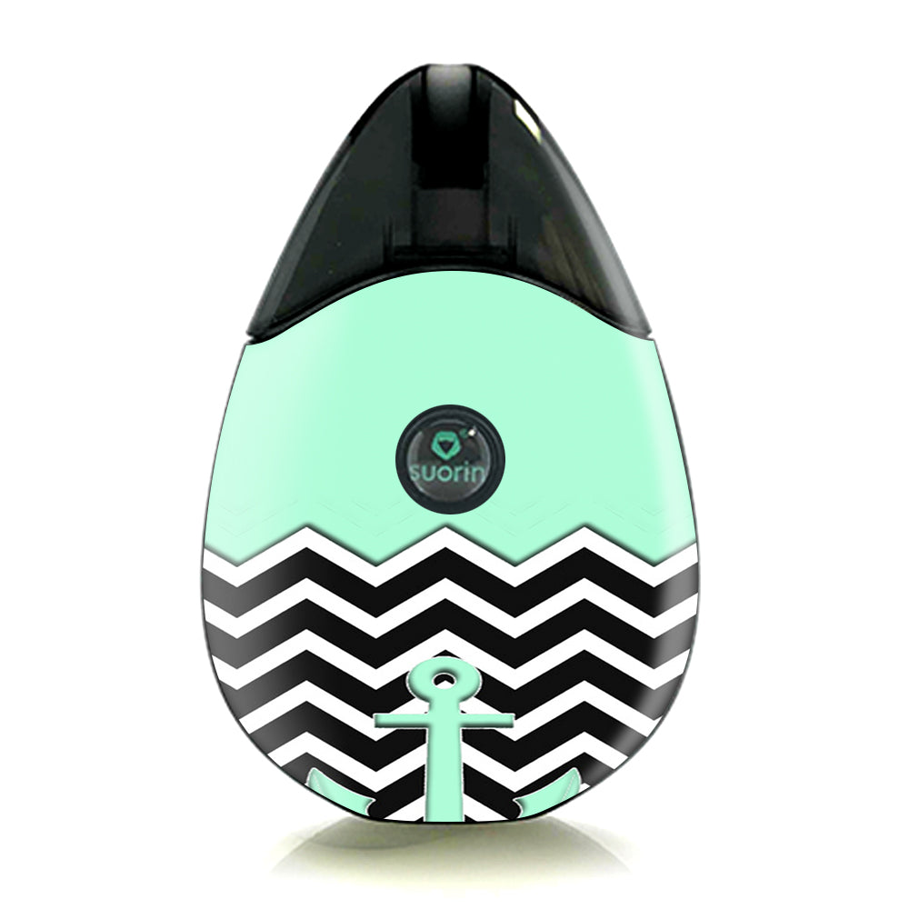  Teal  Black Chevron  Anchor Suorin Drop Skin