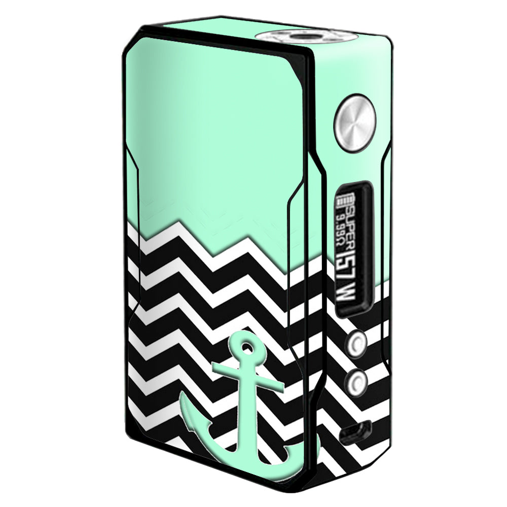  Teal  Black Chevron  Anchor Voopoo Drag 157w Skin