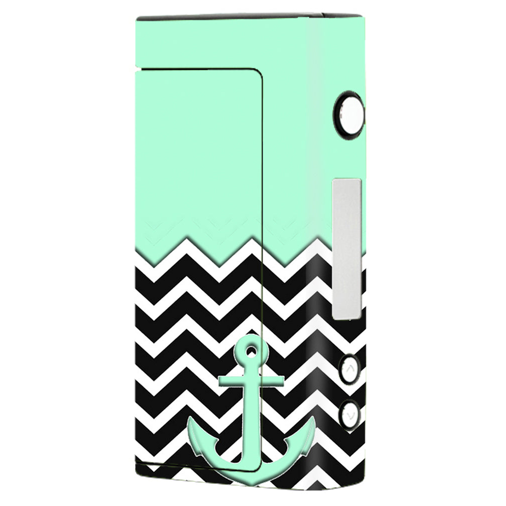  Teal  Black Chevron  Anchor Sigelei Fuchai 200W Skin