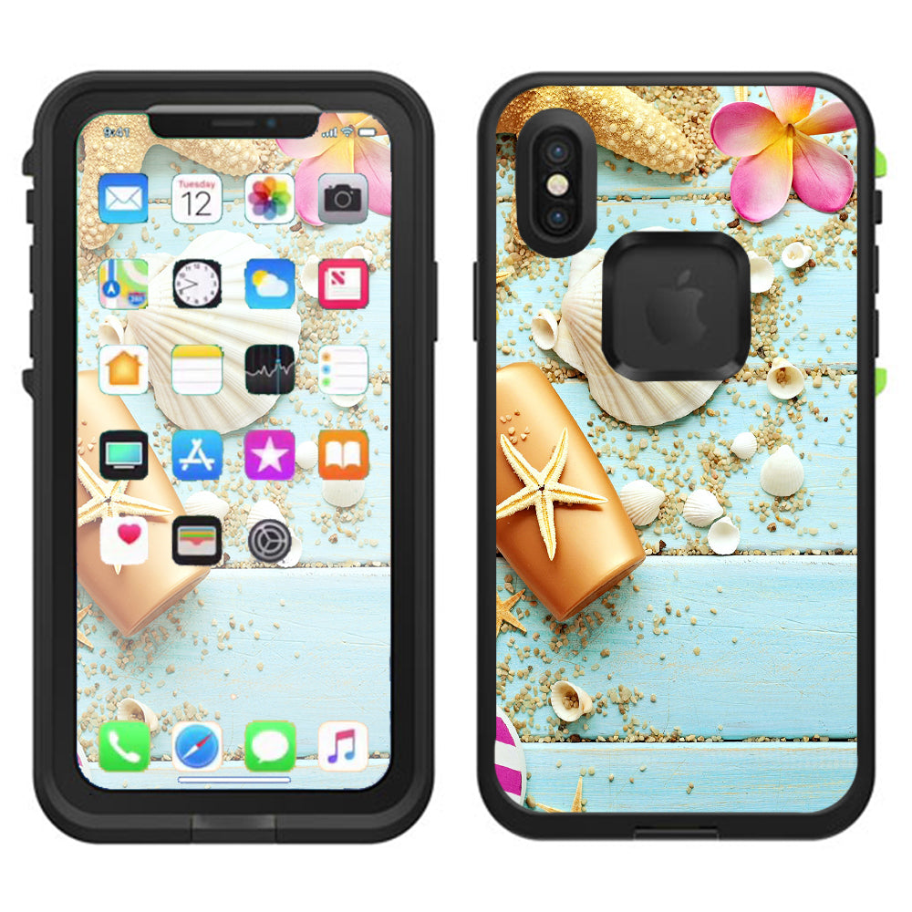  Seashell Lifeproof Fre Case iPhone X Skin