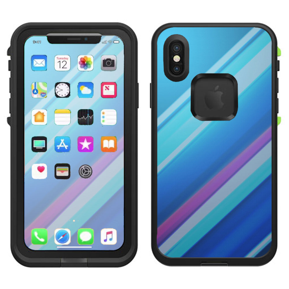  Blue Lines Lifeproof Fre Case iPhone X Skin