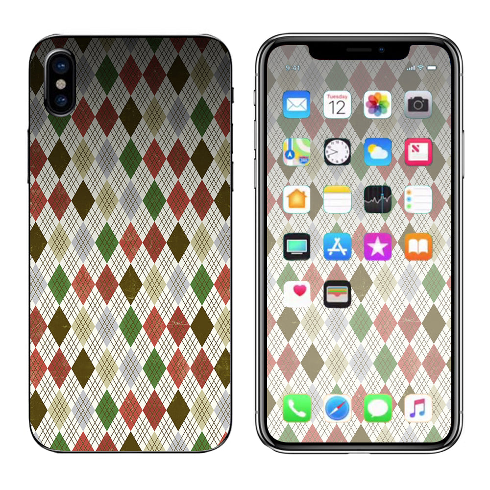  Argyle2 Apple iPhone X Skin