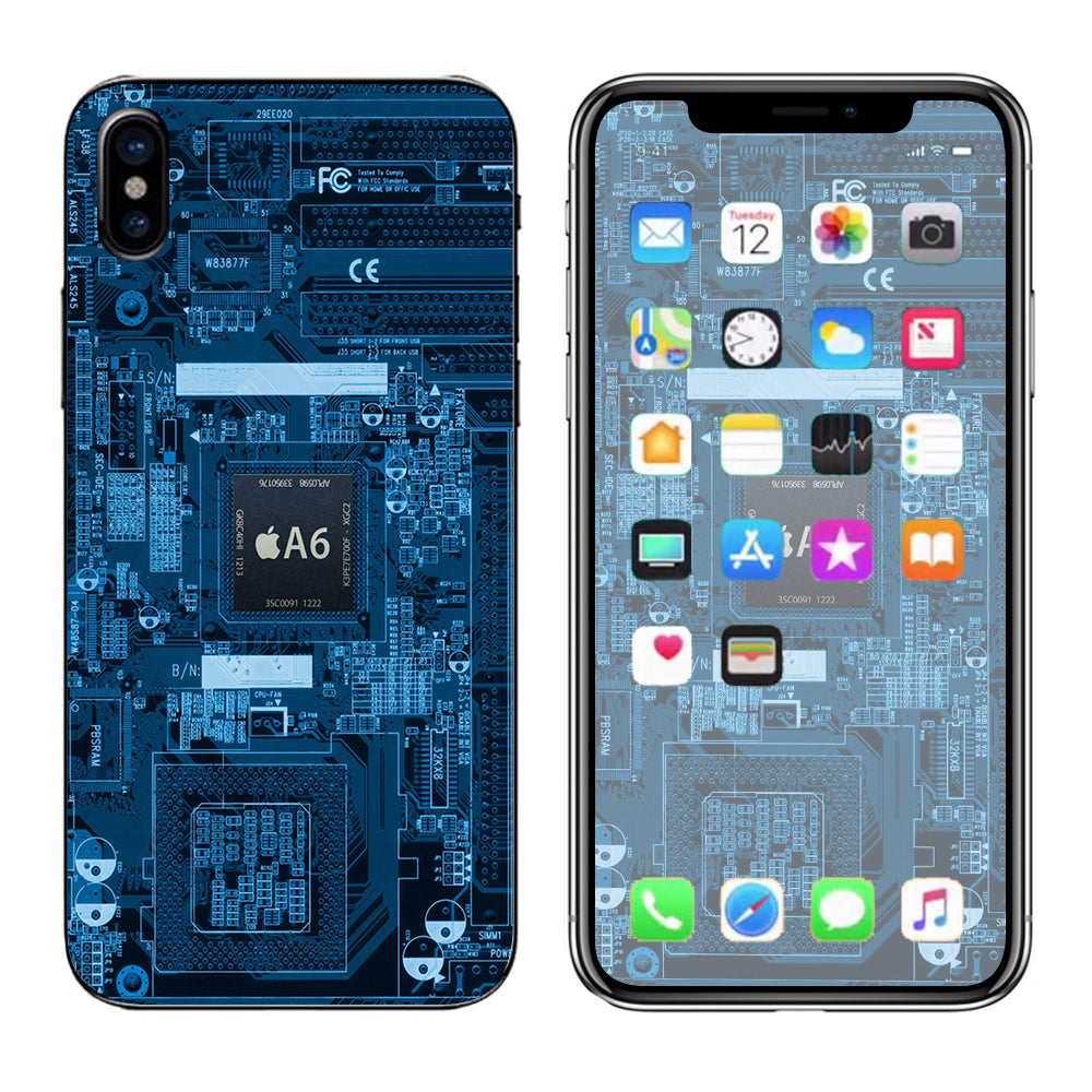  Circuit2 Blue Apple iPhone X Skin