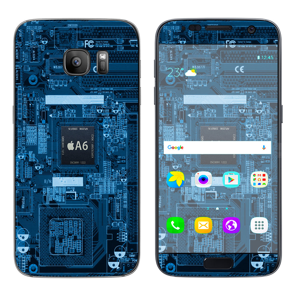  Circuit2 Blue Samsung Galaxy S7 Skin