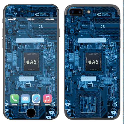  Circuit2 Blue Apple  iPhone 7+ Plus / iPhone 8+ Plus Skin