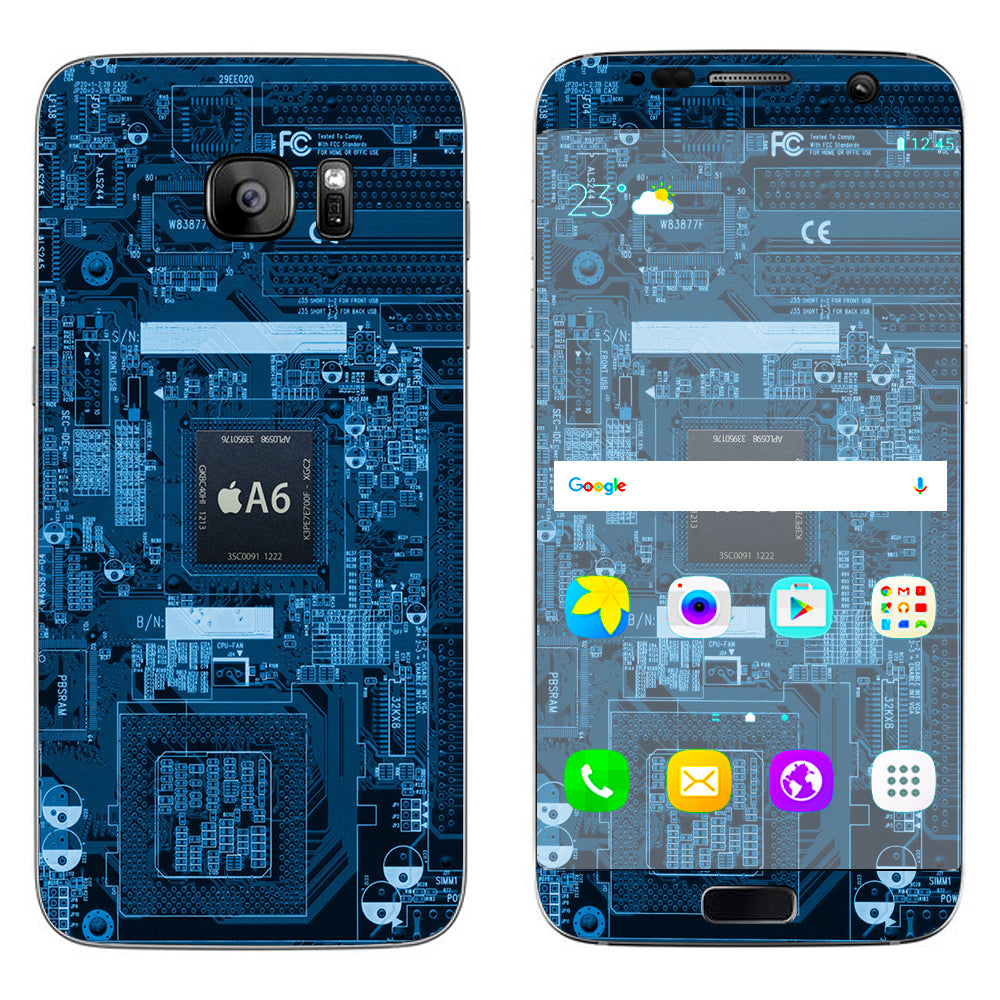  Circuit2 Blue Samsung Galaxy S7 Edge Skin