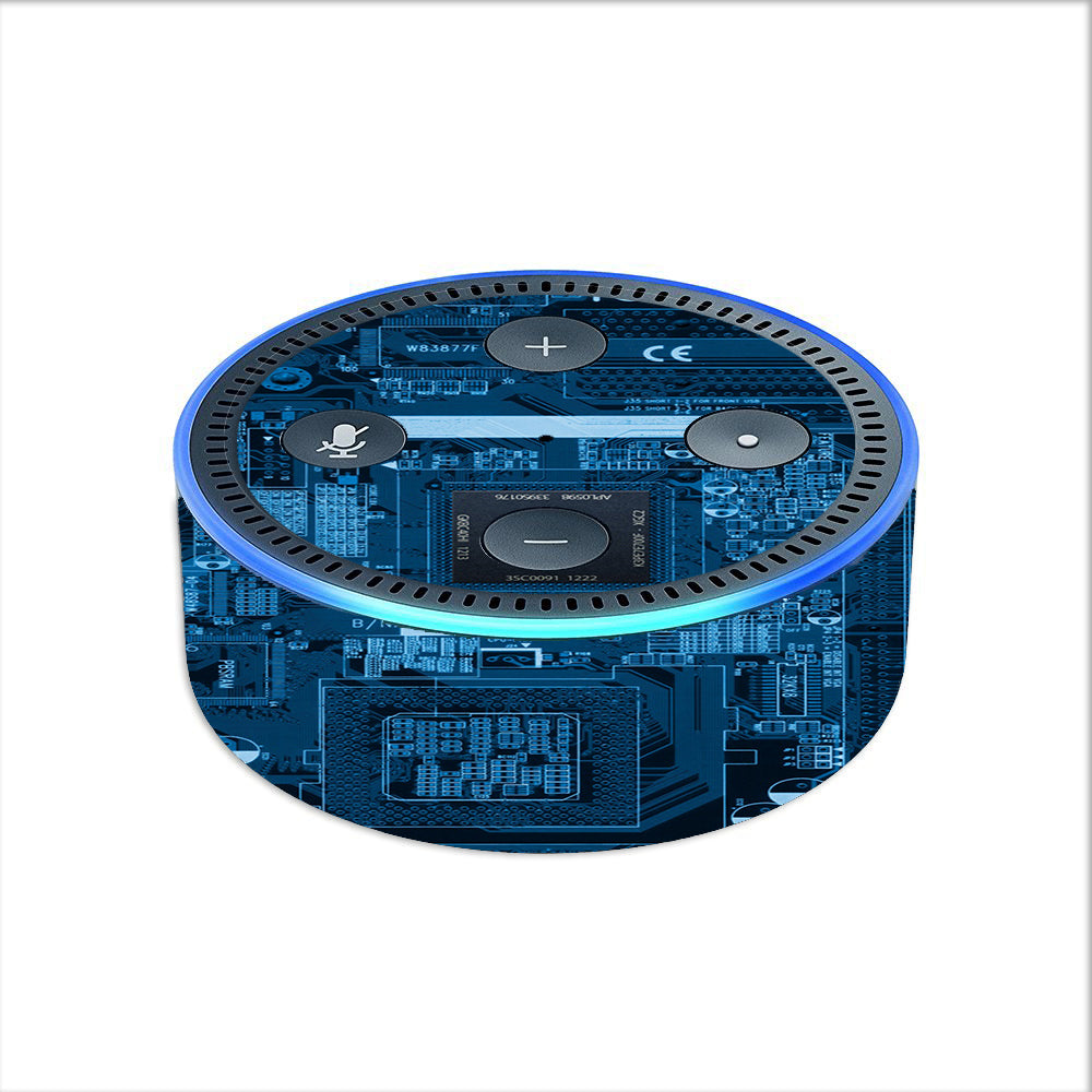  Circuit2 Blue Amazon Echo Dot 2nd Gen Skin