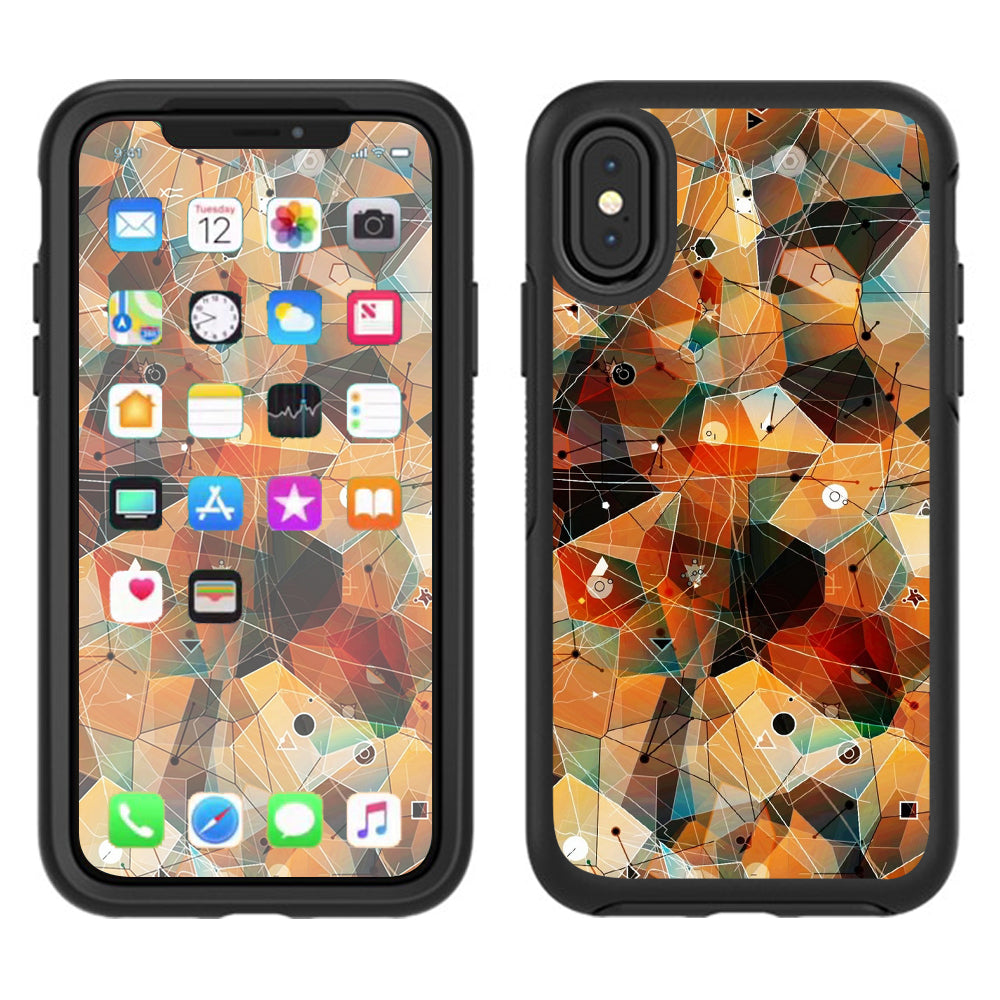  Abstract Triangles Otterbox Defender Apple iPhone X Skin