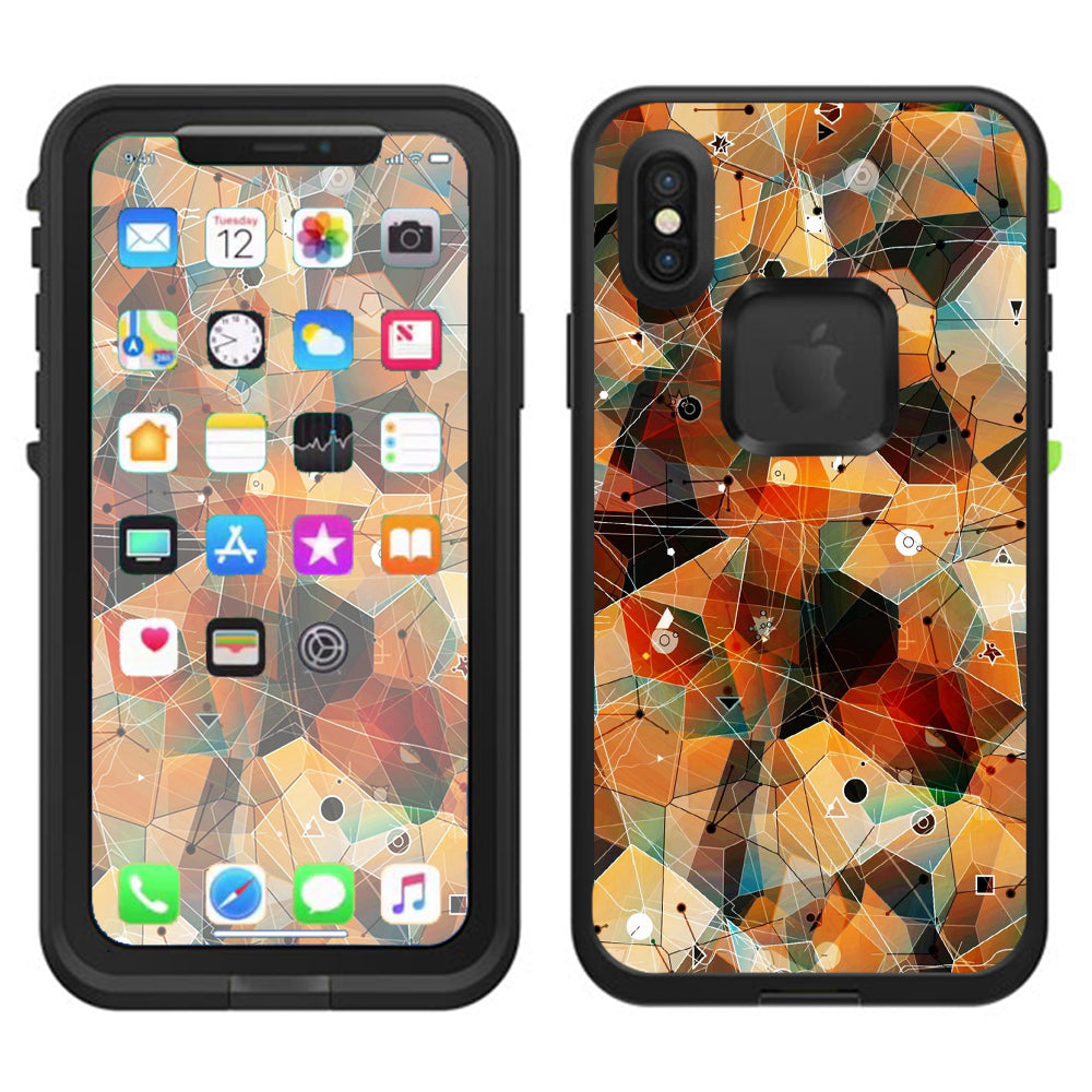  Abstract Triangles Lifeproof Fre Case iPhone X Skin