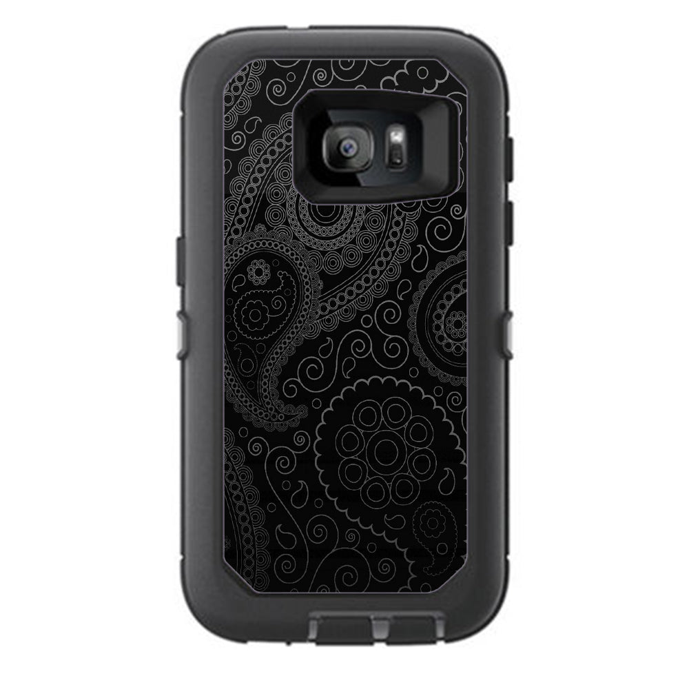  Paisley Black Otterbox Defender Samsung Galaxy S7 Skin