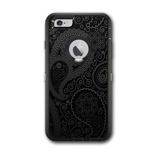  Paisley Black Otterbox Defender iPhone 6 PLUS Skin