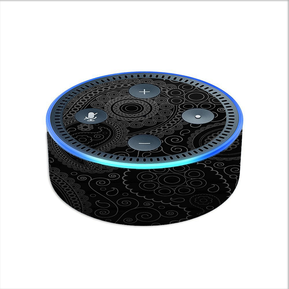  Paisley Black Amazon Echo Dot 2nd Gen Skin