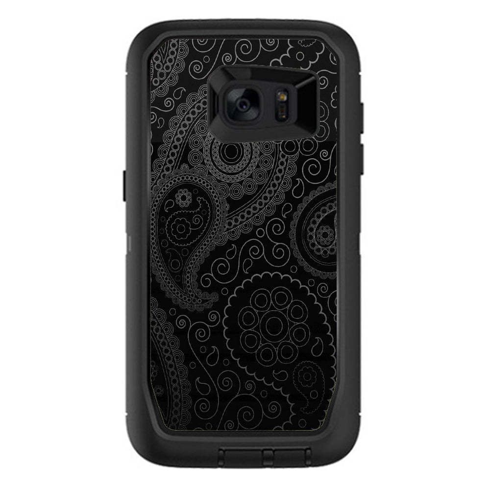  Paisley Black Otterbox Defender Samsung Galaxy S7 Edge Skin