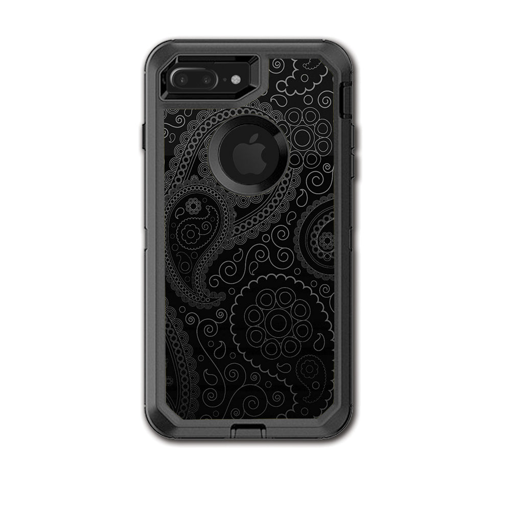  Paisley Black Otterbox Defender iPhone 7+ Plus or iPhone 8+ Plus Skin