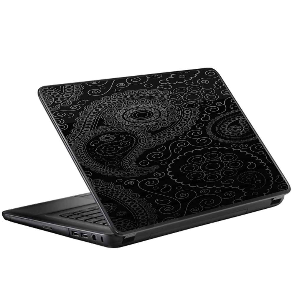  Paisley Black Universal 13 to 16 inch wide laptop Skin