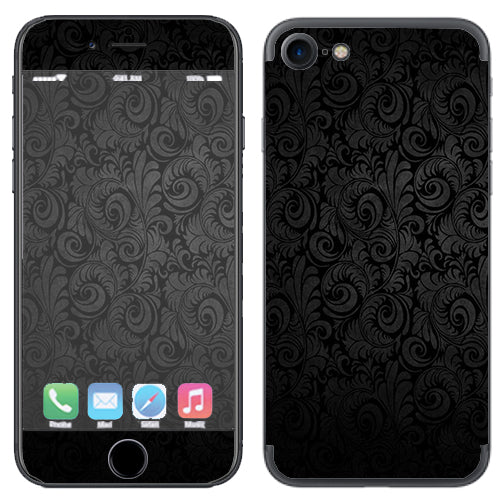  Black Floral Apple iPhone 7 or iPhone 8 Skin