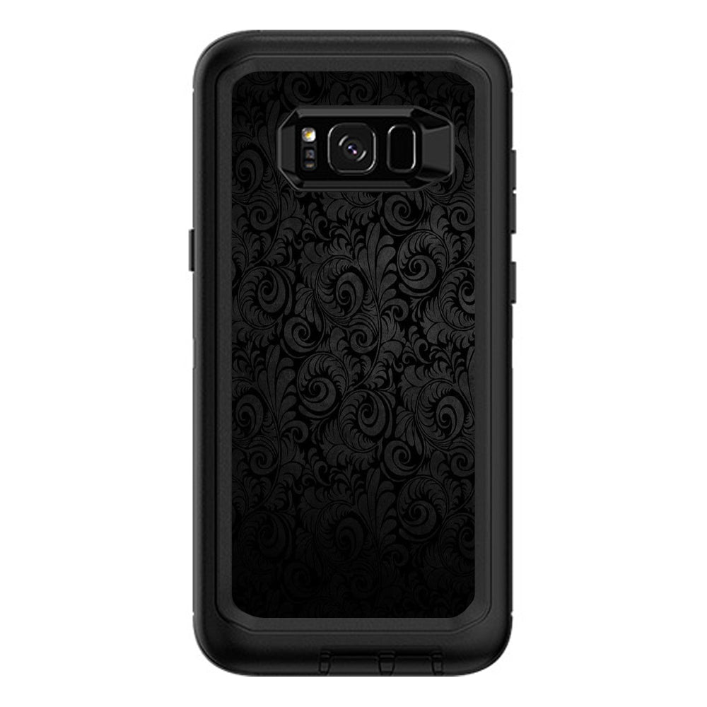  Black Floral Otterbox Defender Samsung Galaxy S8 Plus Skin