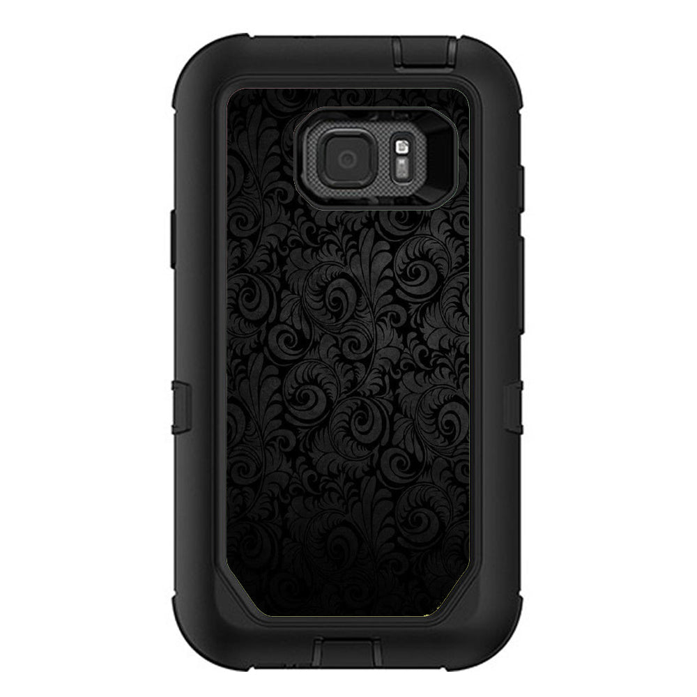  Black Floral Otterbox Defender Samsung Galaxy S7 Active Skin
