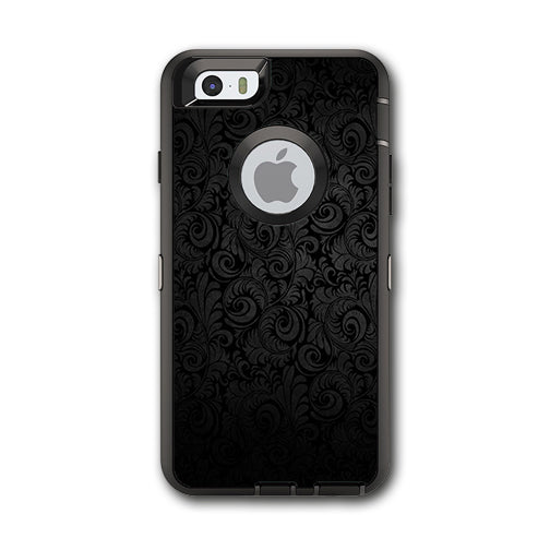  Black Floral Otterbox Defender iPhone 6 Skin